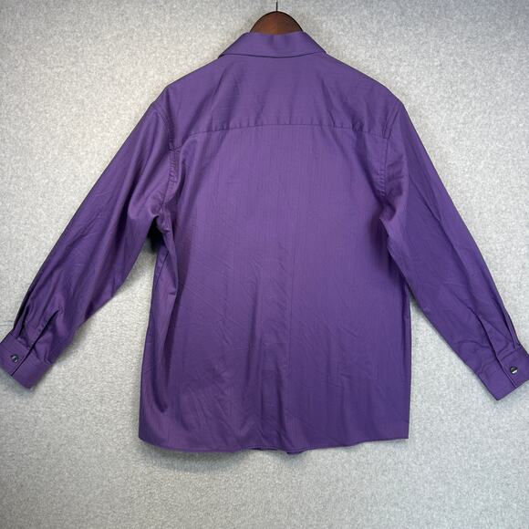 Kenneth Cole Reaction Shirt Mens Size 16.5 Purple Cotton Wrinkle Free Button Up - Picture 2 of 10